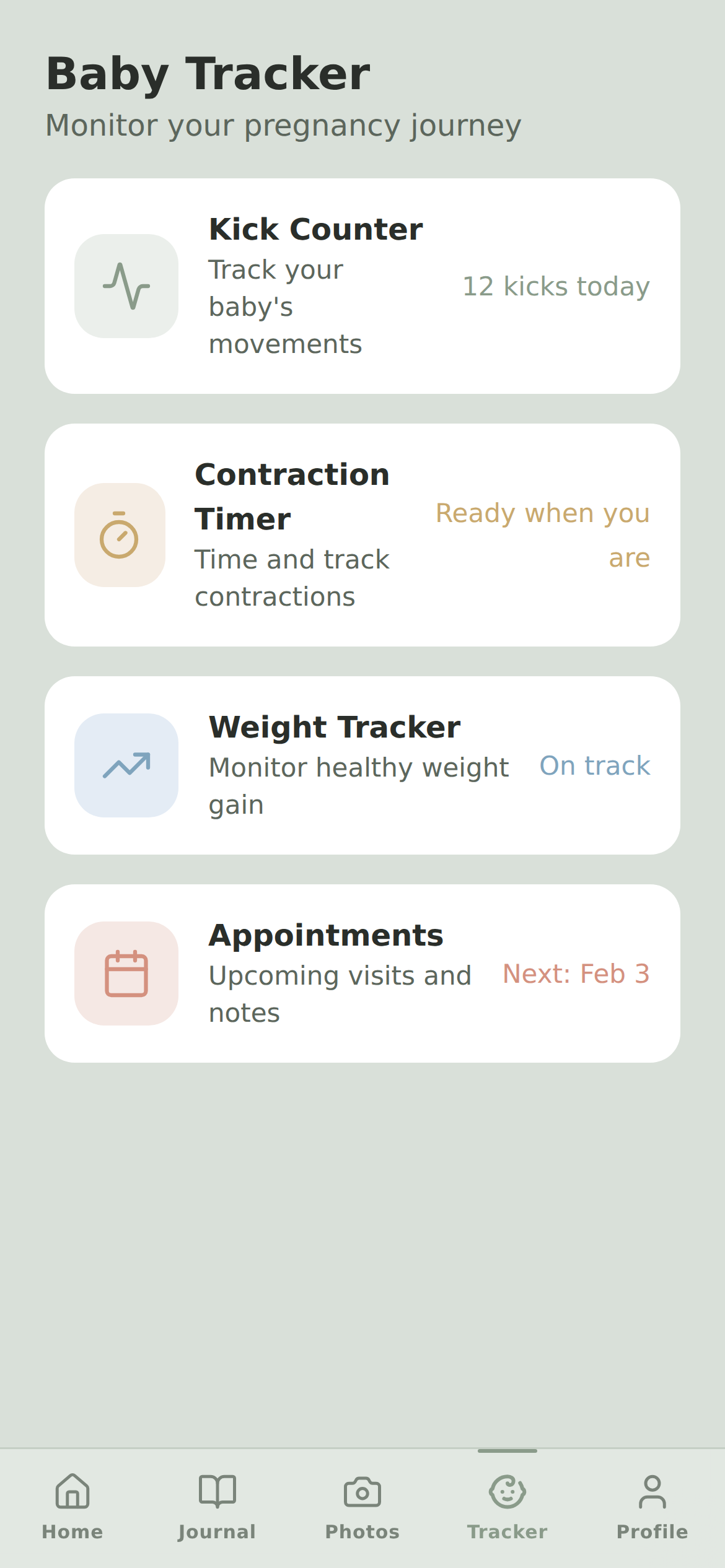 Tracking features